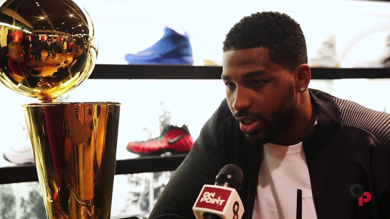 Cavs Tristan Thompson visits House of Hoops with Larry O’Brien Trophy